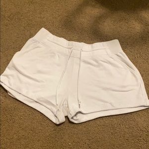 WHITE CHAMPION ATHLETIC/CONFY SHORTS !!